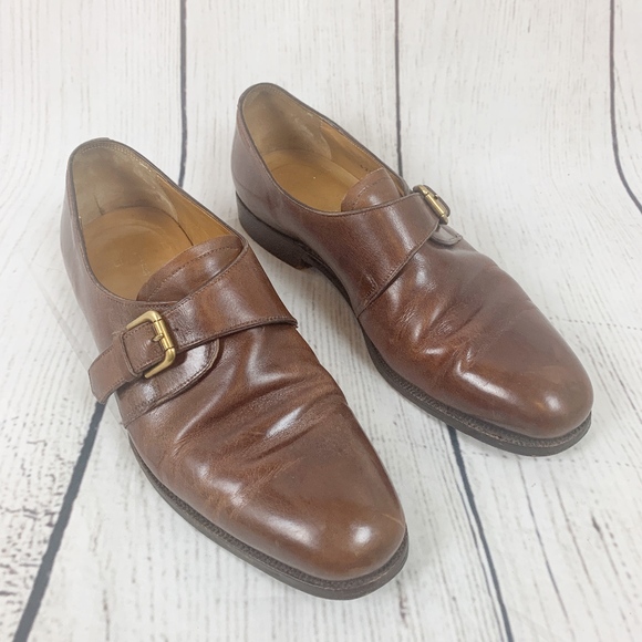 Polo Ralph Lauren Other - Polo By Ralph Lauren Brown Leather Monk Oxford 8.5